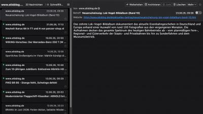ATISBLOG.DE RSS-Feed in Mozilla Thunderbird mit dunklem Thema