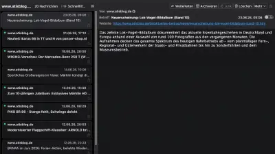 ATISBLOG.DE RSS-Feed in Mozilla Thunderbird mit dunklem Thema
