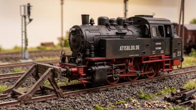 Modelleisenbahn Dampflokomotive Baureihe 80 ATISBLOG.DE auf dem Abstellgleis