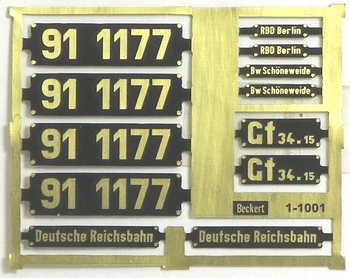 BECKERT Modellbau - Ätzschilder aus Messing