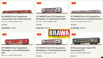BRAWA Ferienreisen Ferienzüge Reisezugwagen TWINDEXX Triebzüge