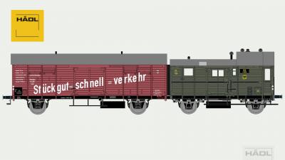 HÄDL LEIG-Einheit mit dem Pwg Pr14 in 1:120 TT Epoche II Packwagen Dresden