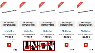 Modellbahn Union Modelleisenbahn MoBaBro Taschenwagen H0