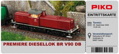 PIKO Premiere Diesellok BR V90 der DB in H0 1:87 Eintrittskarte