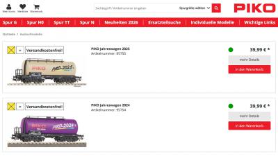 PIKO Shop Restposten Auslaufmodelle Modelleisenbahn G H0 TT N