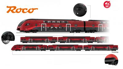 Roco Modell ÖBB Railjet KISS Doppelstockzug Modelleisenbahn Neuheit 2027 H0