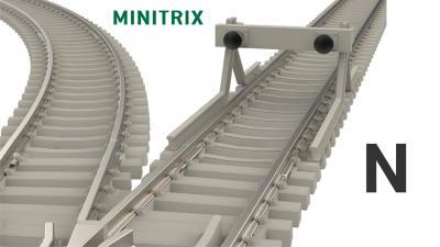MINITRIX Gleis Betonschwellen Spur N 1:160 Prellbock Weiche