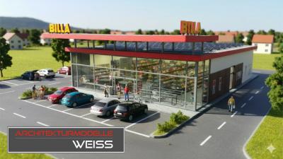 Architekturmodelle Weiss AMW BILLA Supermarkt H0 1:87 und N 1:160