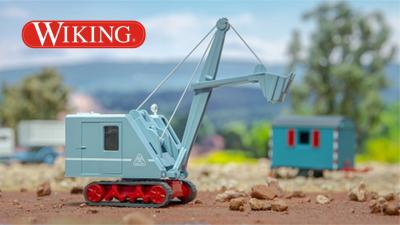 WIKING Raupenseilbagger pastellblau H0 1:87 Krupp Ardelt