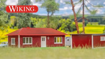 WIKING Schwedenhaus mit Garage im Massstab 1:87 H0