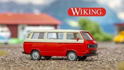 WIKING VW Bulli T3 Bus bicolor H0 1:87 hellelfenbein/rot Volkswagen