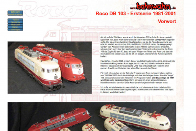 bahnwahn.de Roco DB 103 Modelle der Elektroloks der DB-Baureihe 103