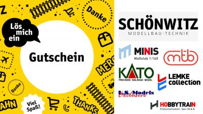 Modellbau SCHÖNWITZ Geschenkgutschein KATO mtb LEMKE Collection Hobbytrain