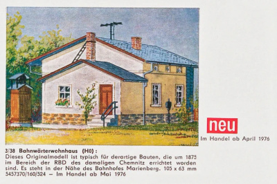 Mamos Modell Bahnwärterwohnhaus H0 Gebäude Bausatz DDR Momas Katalog 1975 1976