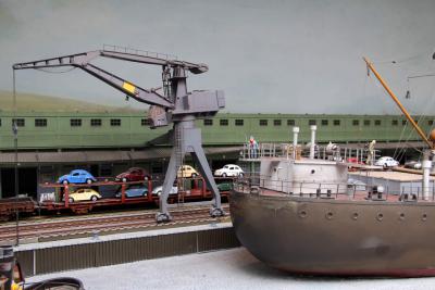 Automobilmuseum EFA mobile Zeiten Amerang Modelleisenbahn in Spur II Hafenkran