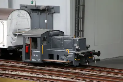 Automobilmuseum EFA mobile Zeiten Amerang Modelleisenbahn in Spur II Köf II Kühlwagen