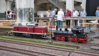 Modelleisenbahn Modellbahn Spur 1 in der Montagehalle der Lokwelt Freilassing