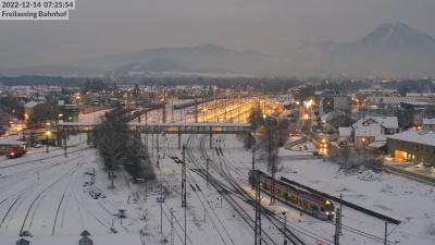 BRB Triebzug Triebwagen Bahnhof Freilassing Winter