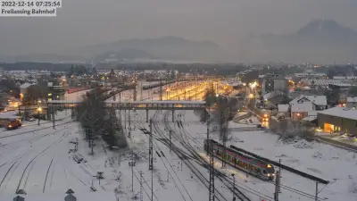 BRB Triebzug Triebwagen Bahnhof Freilassing Winter