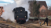 Sonderzug Dampflokomotive BEM 001 180-9 Freilassing Weiche