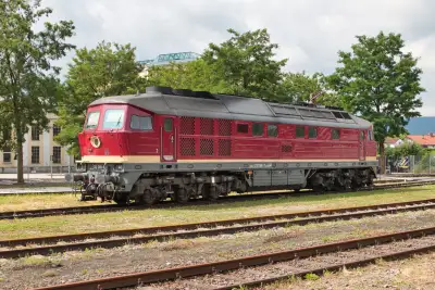 Diesellokomotive der DR-Baureihe 132 an der Lokwelt Freilassing, SRS 132 068-8