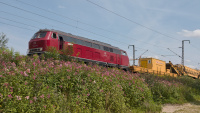 Diesellokomotive HFW 215 023-3 Gleisbauzug Strass H.F. Wiebe