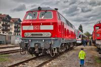 Diesellokomotive DB 218 423 vor der Lokwelt Freilassing