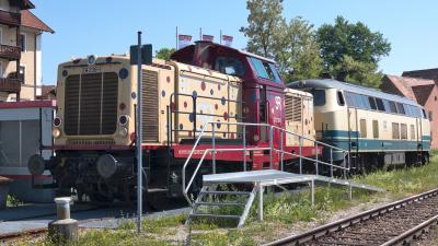 Diesellokomotive V 100 smart rail SR 211 238-1 am ehemaligen Betriebswerk Freilassing