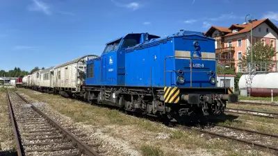 Diesellokomotive PRESS 204 033-9 mit dem Unkrautvernichtungszug Blümchentod