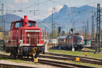 DB 363 106-6 Diesellokomotive Rangierlok Bahnhof Freilassing DB V 60