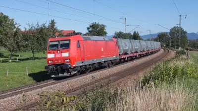 Elektrolokomotive DB 185 199-7 Mülltransport ZAS bei Niederstrass