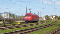 Elektrolokomotive DB 101 049-5 am Bahnhof Freilassing