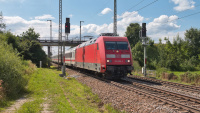 Elektrolokomotive DB 101 009-9 bei Niederstrass Königssee-Express