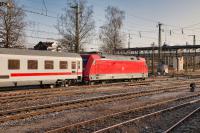 Elektrolokomotive DB 101 071 am Bahnhof Freilassing