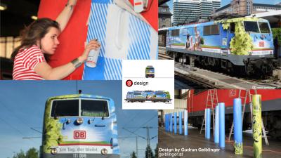 Gudrun Geiblinger Werbelok Beklebung DB 111 066 Deutsche Bahn