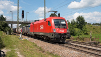 Elektrolokomotive ÖBB 1116 173 SENSI Güterzug Niederstrass
