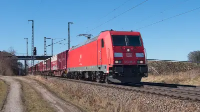 Elektrolokomotive DB 185 295-3 Güterzug Container Niederstrass TRAXX