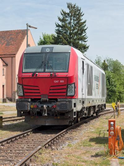 Elektrolokomotive BBW Vectron 1247 905 am ehemaligen Betriebswerk Freilassing