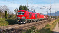 Elektrolokomotiven DB 249 065-4 und DB 185 289-6 Niederstrass