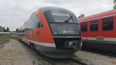 Dieseltriebzug DB arriva 642 090 am ehemaligen Betriebswerk Freilassing