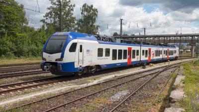 Elektrotriebzug STADLER Flirt 3 BRB ET 360 am Bahnhof Freilassing