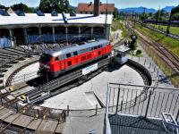 Lokwelt Freilassing Kindertag im Eisenbahn-Museum - DB BR 218 auf der Drehscheibe