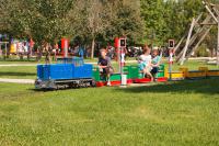 Bahnübergang der Parkbahn im Wildpark Oberreith