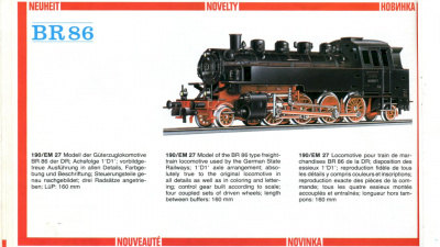 PIKO Modell Dampflokomotive BR 86 H0 Katalog 1978