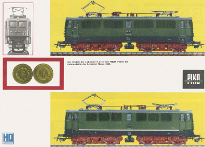 PIKO H0-Modelle DR E 11, BR 211, E 42 und E 44 im Katalog 1970 DDR