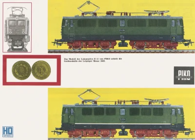 PIKO H0-Modelle DR E 11, BR 211, E 42 und E 44 im Katalog 1970 DDR