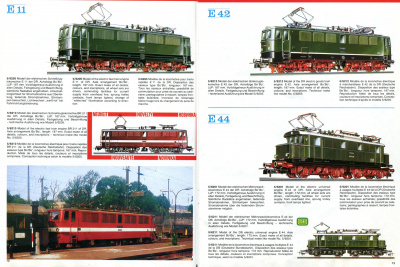 PIKO H0-Modelle DR E 11, BR 211, E 42 und E 44 im Katalog 1978 DDR