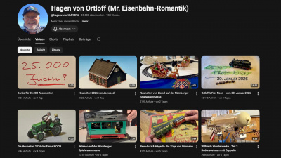 YouTube Kanal Hagen von Ortloff Mr. Eisenbahn-Romantik Eisenbahn