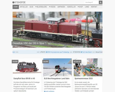 ATISHOP.DE - Modelleisenbahn, Eisenbahn - Fotos, Videos, Blog, Links, Shop Startseite Screenshot