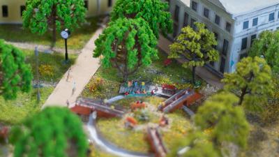 Modell der Lokwelt Freilassing im Maßstab 1:220 Spur Z Parkbahn